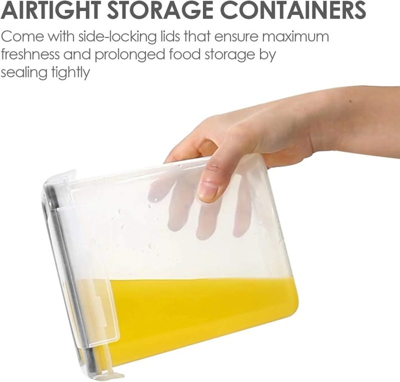 Airtight Food Storage Containers w/ Lids,24 pcs Plastic Kitchen &Pantry Organization Canisters BPA Free,Includes 24 Labels Black - Image 2