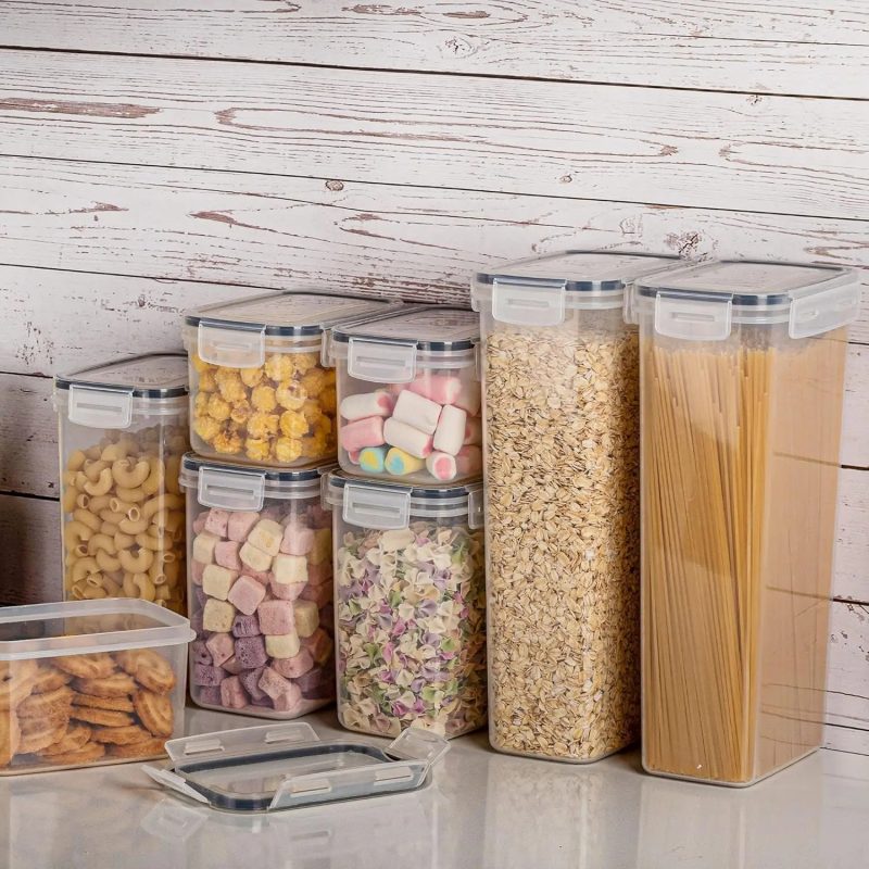 Airtight Food Storage Containers w/ Lids,24 pcs Plastic Kitchen &Pantry Organization Canisters BPA Free,Includes 24 Labels Black - Image 4