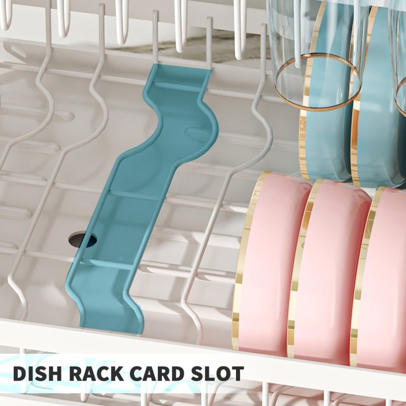 2-Tier Dish Drying Rack with Utensil Holder, Dish Rack with Drainboard for Kitchen Counter,Kitchen Organizers and Storage Rack - Image 4