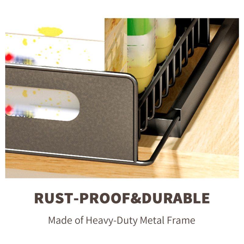 Under Sink Organizers and Storage 2 Tier Slide Out Kitchen Cabinet Organizer Sturdy Metal Bathroom Cabinet Organizer - Image 5